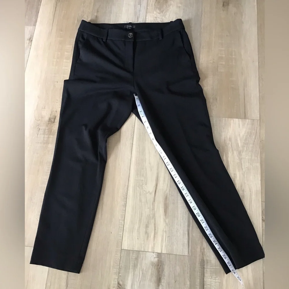 J Crew Women's Black Polyester Viscose Elastane Blend Dress Pants‎ Size 12 NWT